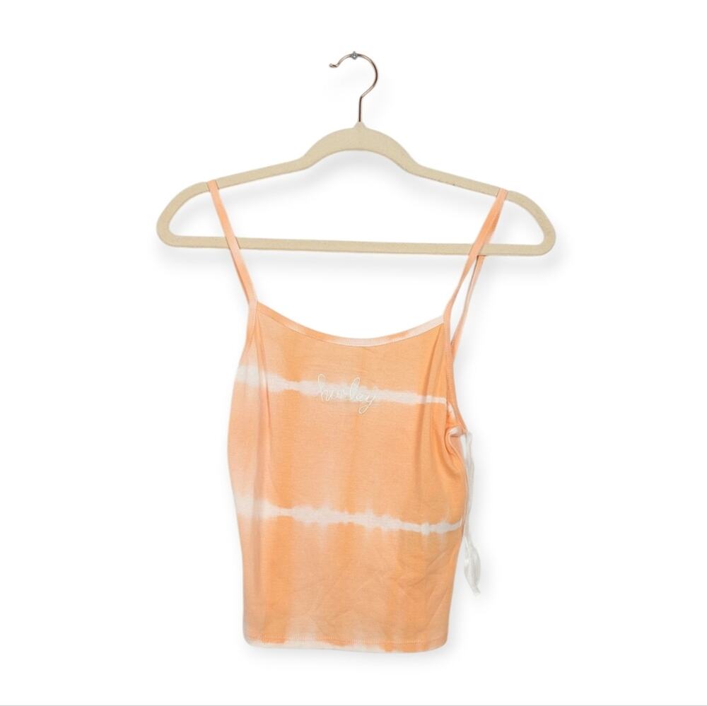 NWT Hurley Light Orange Beach Sand Stripe Autograph Eazy Crop Tank Size S